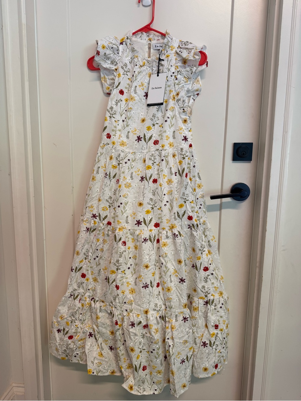 NWT En Saison White Floral Eyelet Dress, XS - Picture 1 of 4